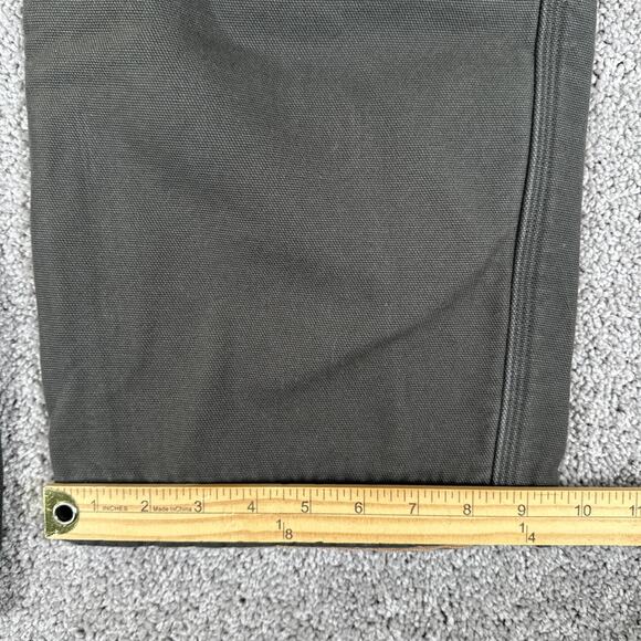 Duluth Trading Co Pants Men 40x30 Moss Green Fleece Lined Canvas Cargo Workwear - Picture 8 of 10